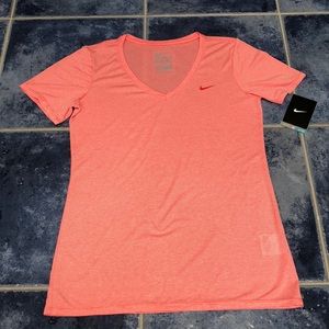 NWT Nike Dri-Fit Athletic Cut Pink Striped T-Shirt